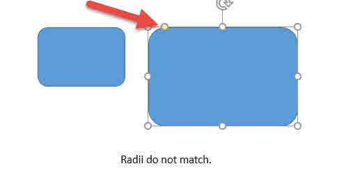 radii do not match