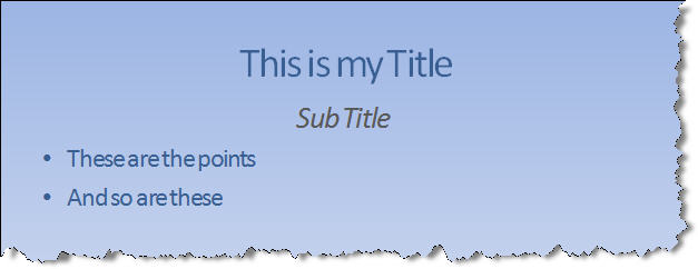 Typical "Sub Titled" slide
